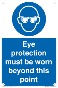 MP279: eye protection must be worn beyond this point