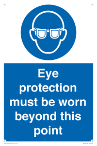 MP279: eye protection must be worn beyond this point