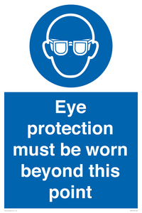 MP279: eye protection must be worn beyond this point