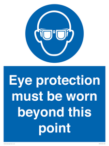 MP279: eye protection must be worn beyond this point