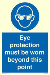 MP279: eye protection must be worn beyond this point