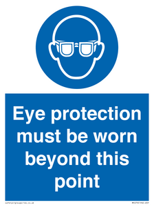 MP279: eye protection must be worn beyond this point