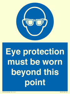 MP279: eye protection must be worn beyond this point