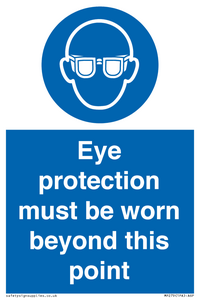 MP279: eye protection must be worn beyond this point