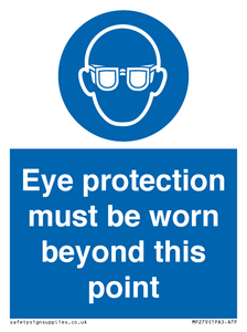 MP279: eye protection must be worn beyond this point
