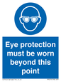 MP279: eye protection must be worn beyond this point