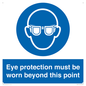 MP279: eye protection must be worn beyond this point
