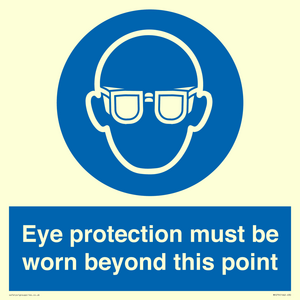 MP279: eye protection must be worn beyond this point