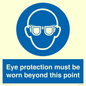 MP279: eye protection must be worn beyond this point