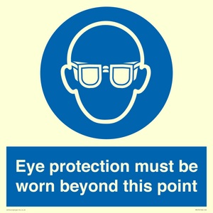 MP279: eye protection must be worn beyond this point