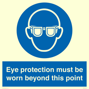 MP279: eye protection must be worn beyond this point