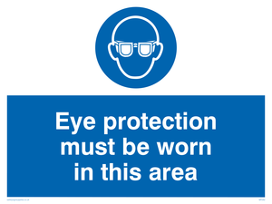 MP282: eye protection must be worn in this area