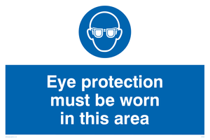 MP282: eye protection must be worn in this area