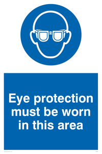 MP282: eye protection must be worn in this area