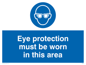 MP282: eye protection must be worn in this area
