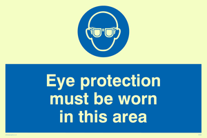 MP282: eye protection must be worn in this area