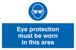 MP282: eye protection must be worn in this area