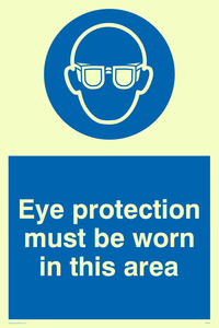 MP282: eye protection must be worn in this area