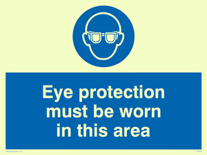 MP282: eye protection must be worn in this area