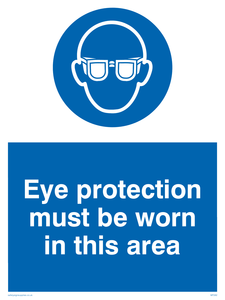 MP282: eye protection must be worn in this area