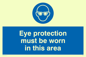 MP282: eye protection must be worn in this area