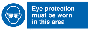MP282: eye protection must be worn in this area