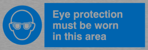 MP282: eye protection must be worn in this area