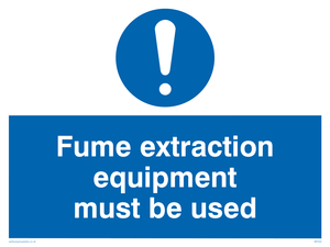 MP300: fume extraction equipment must be used