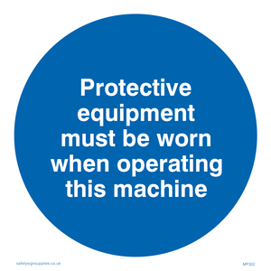 MP302: PPE when operating machine