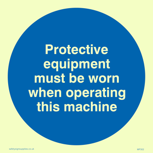 MP302: PPE when operating machine