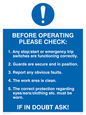 MP303: before operating please check poster