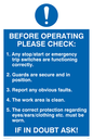 MP303: before operating please check poster