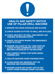 MP304: h&s notice use of pillar drill machine