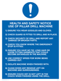 MP304: h&s notice use of pillar drill machine