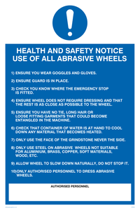 MP306: h&s notice use of all abrasive wheels