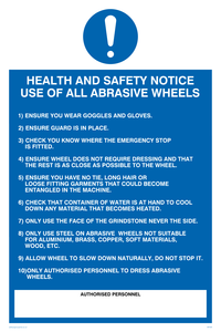 MP306: h&s notice use of all abrasive wheels