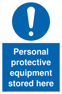 MP5715: Personal protective equipment stored here Mandatory Sign