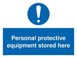 MP5715: Personal protective equipment stored here Mandatory Sign