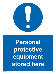MP5715: Personal protective equipment stored here Mandatory Sign