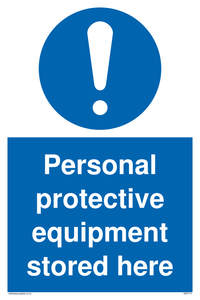 MP5715: Personal protective equipment stored here Mandatory Sign