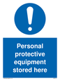 MP5715: Personal protective equipment stored here Mandatory Sign