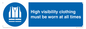 MP5717: High visibility clothing must be worn Mandatory Sign