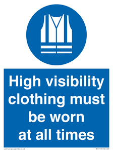MP5717: High visibility clothing must be worn Mandatory Sign