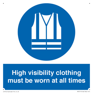 MP5717: High visibility clothing must be worn Mandatory Sign