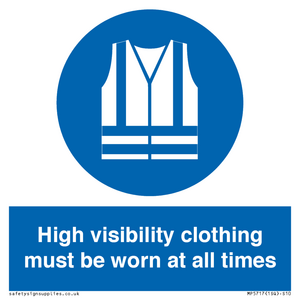 MP5717: High visibility clothing must be worn Mandatory Sign