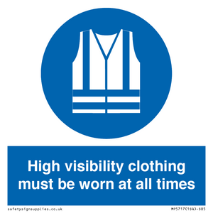 MP5717: High visibility clothing must be worn Mandatory Sign