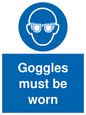 MP5721: Goggles must be worn Mandatory Sign