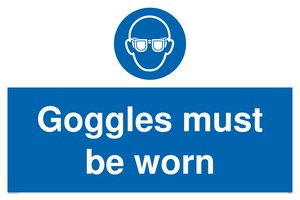 MP5721: Goggles must be worn Mandatory Sign