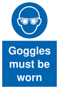 MP5721: Goggles must be worn Mandatory Sign