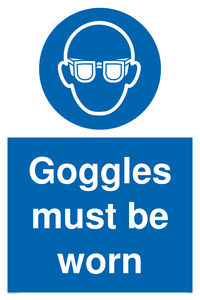 MP5721: Goggles must be worn Mandatory Sign